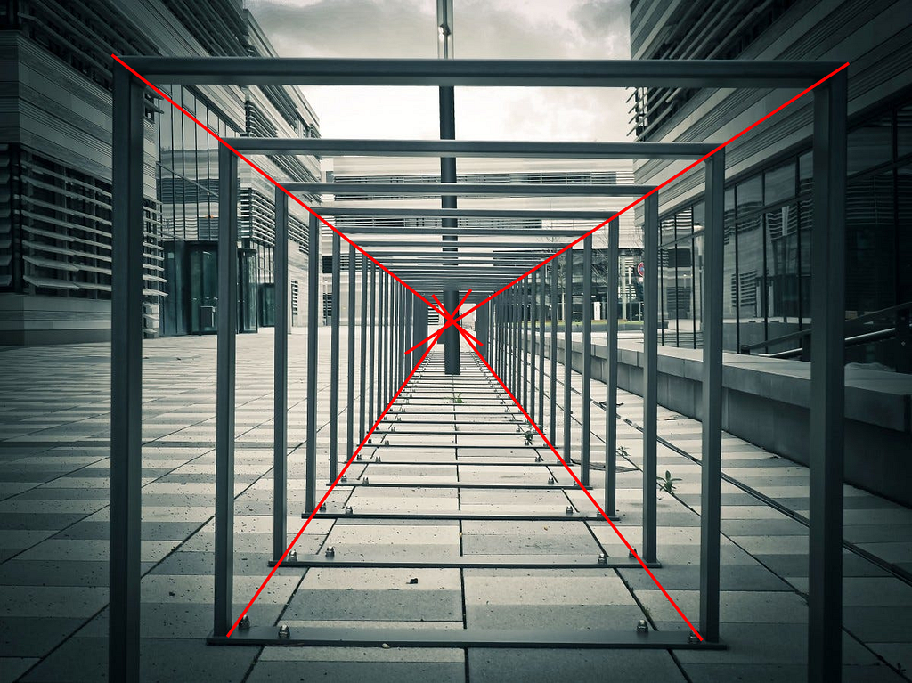 Perspective projection lines diagram